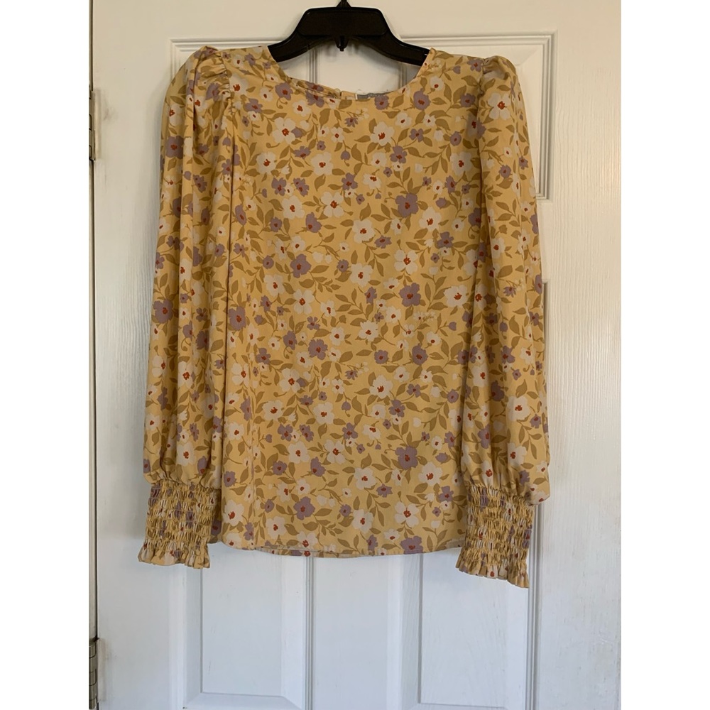 Floral Yellow Blouse By Pleione